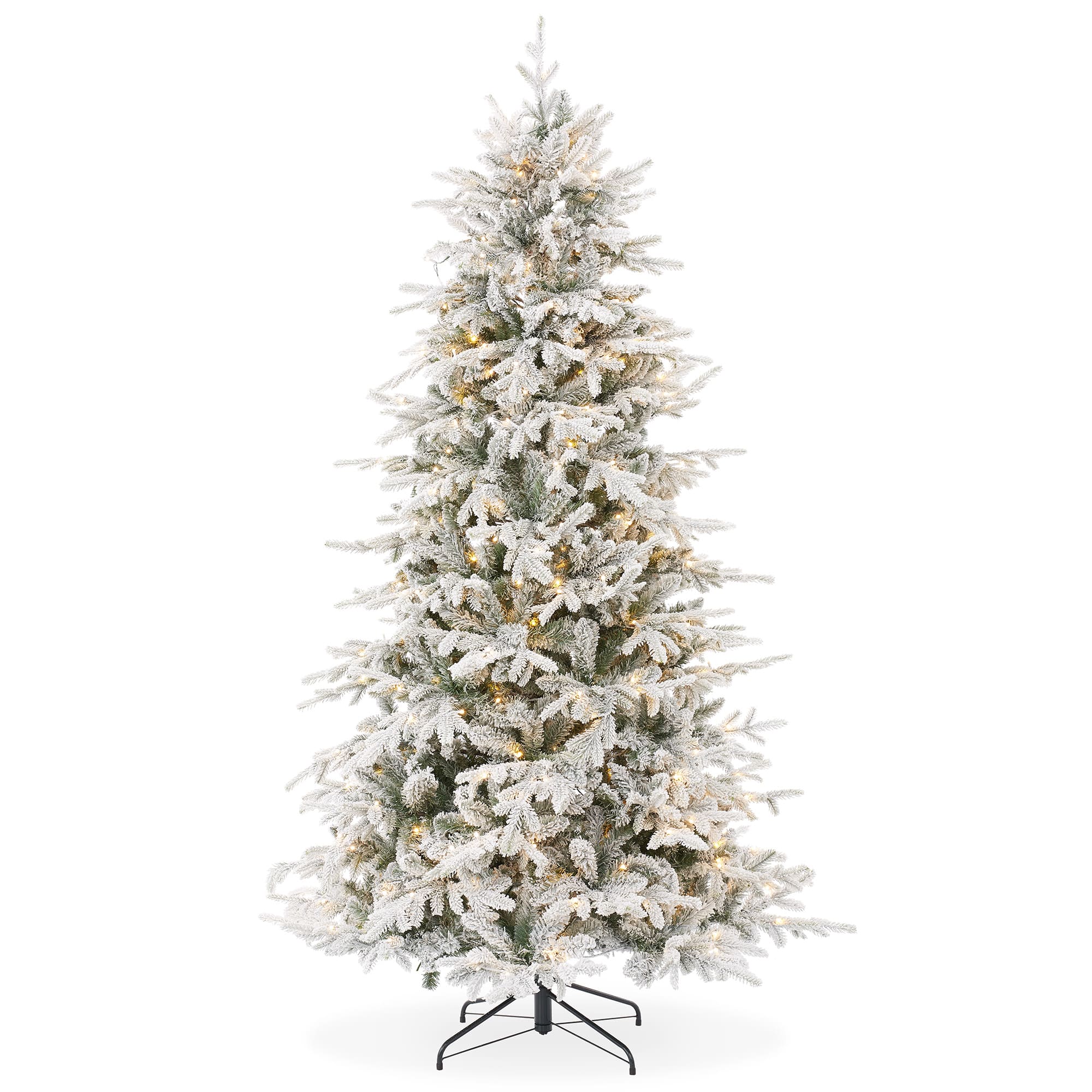 Casafield - Pre-Lit Slim Aspen Fir Artificial Holiday Christmas Tree with Stand - Green