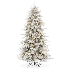 Casafield - Pre-Lit Slim Aspen Fir Artificial Holiday Christmas Tree with Stand - Green