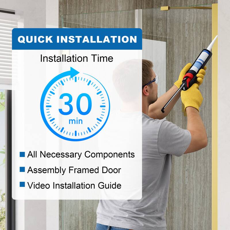 QUICK INSTALLATION  
Installation Time: 30 min  
- All Necessary Components  
- Assembly Framed Door  
- Video Installation Guide