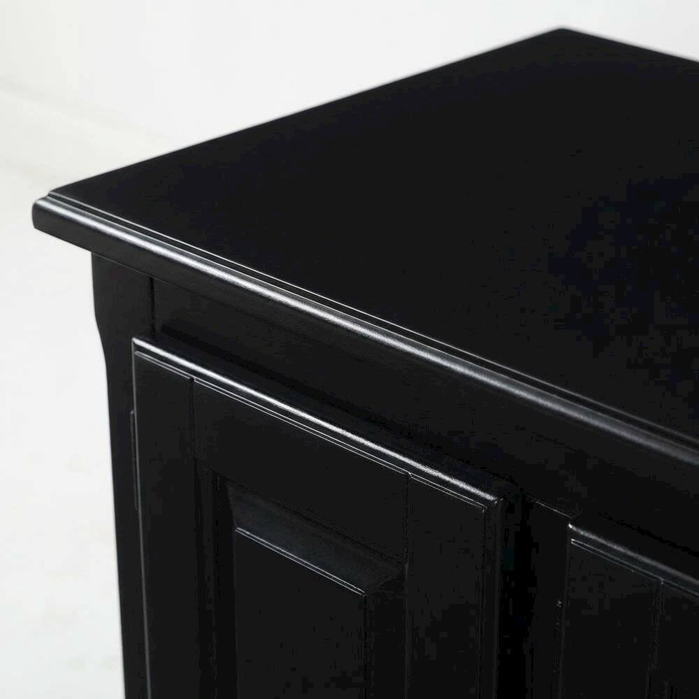 Alt View 4. FurniFact - Black wood TV stand with spacious surface and modern design - Brown.