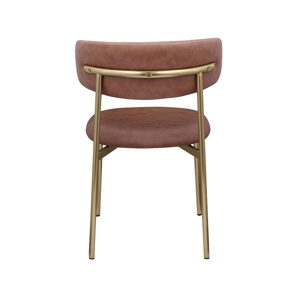 Alt View 1. Meridian Furniture - Lupita Brown Vegan Leather Dining Chair, Set of 2 - Brown.