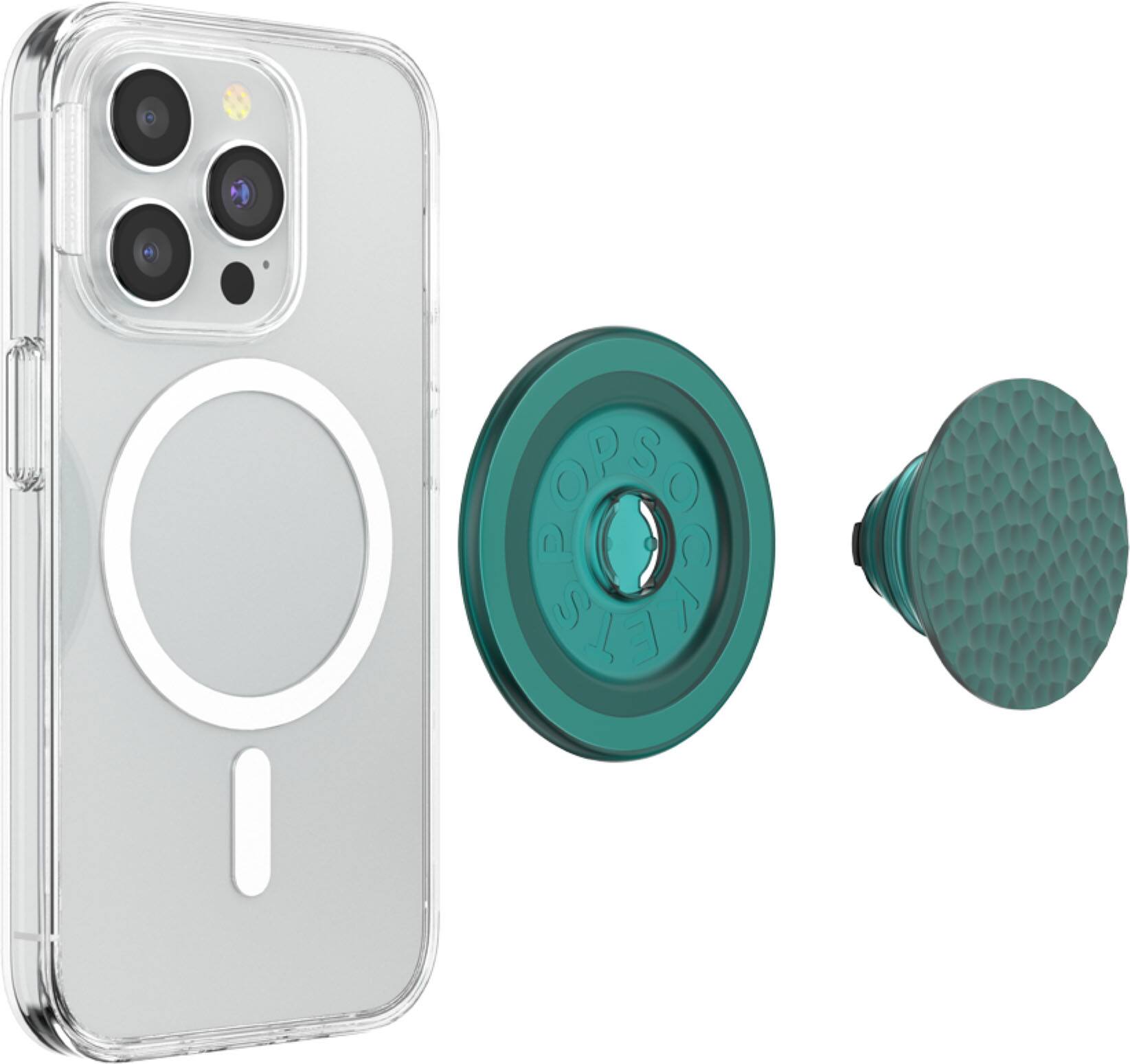 Back. PopSockets - MagSafe PopGrip Universal Magnetic Grip & Stand with Adapter Ring for Cell Phones - Hammered Fresh Pine.