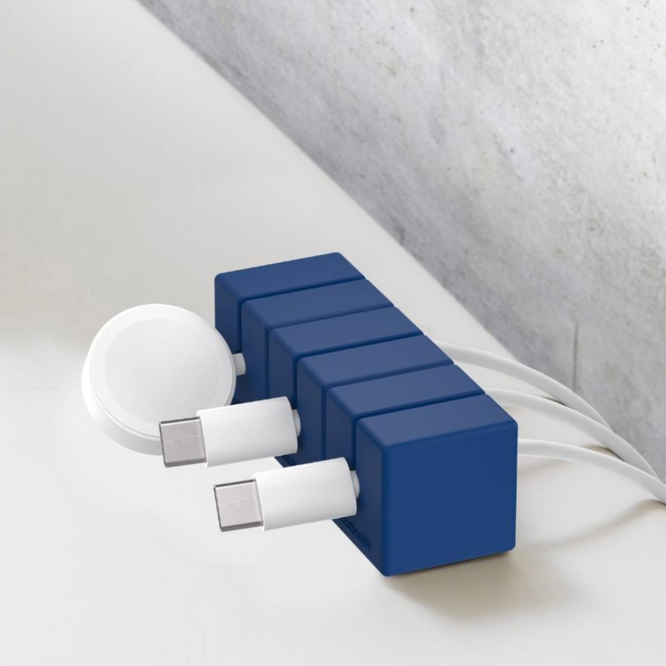 Back. Function 101 - Cable Blocks Magnetic Cord Organizers - Blue (3 pack) - Blue.