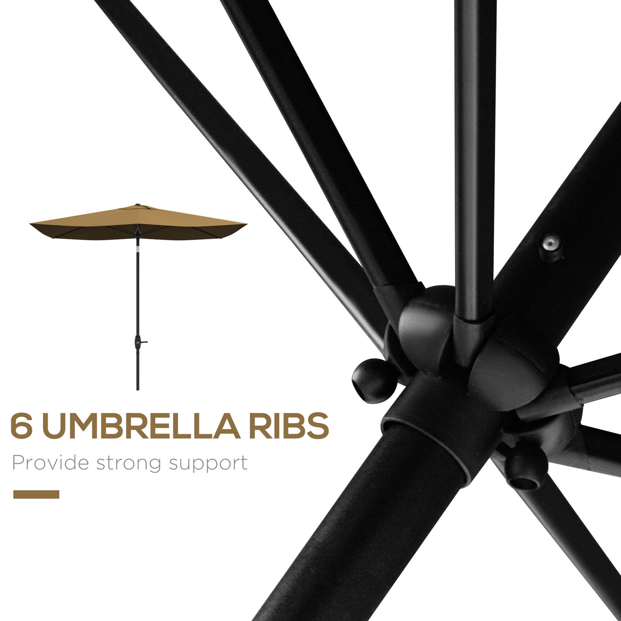 6 UMBRELLA RIBS
Provide strong support
