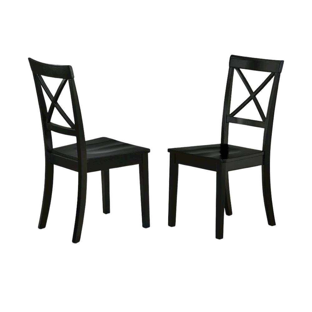 Angle. FurniFact - Black Dining Chair - Brown.
