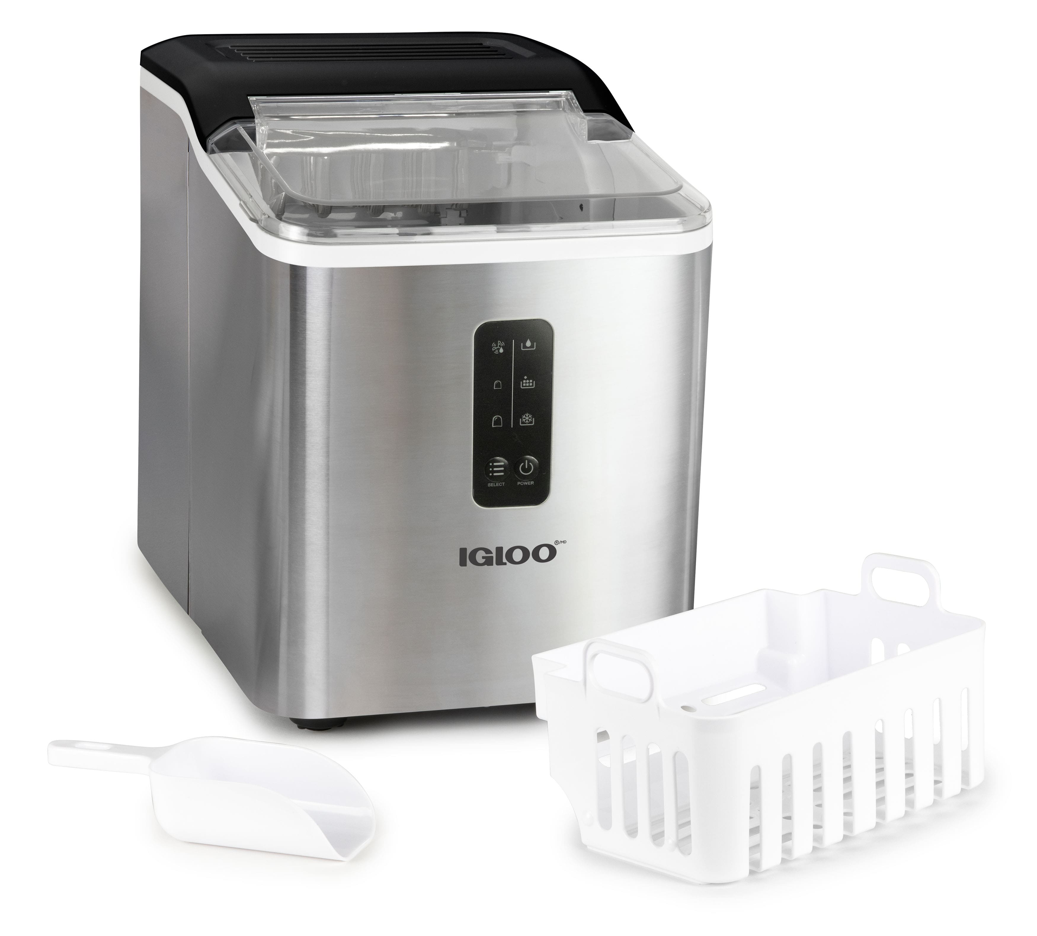 Igloo - Automatic Self-Cleaning 26-lb. Ice Maker - Stainless Steel
