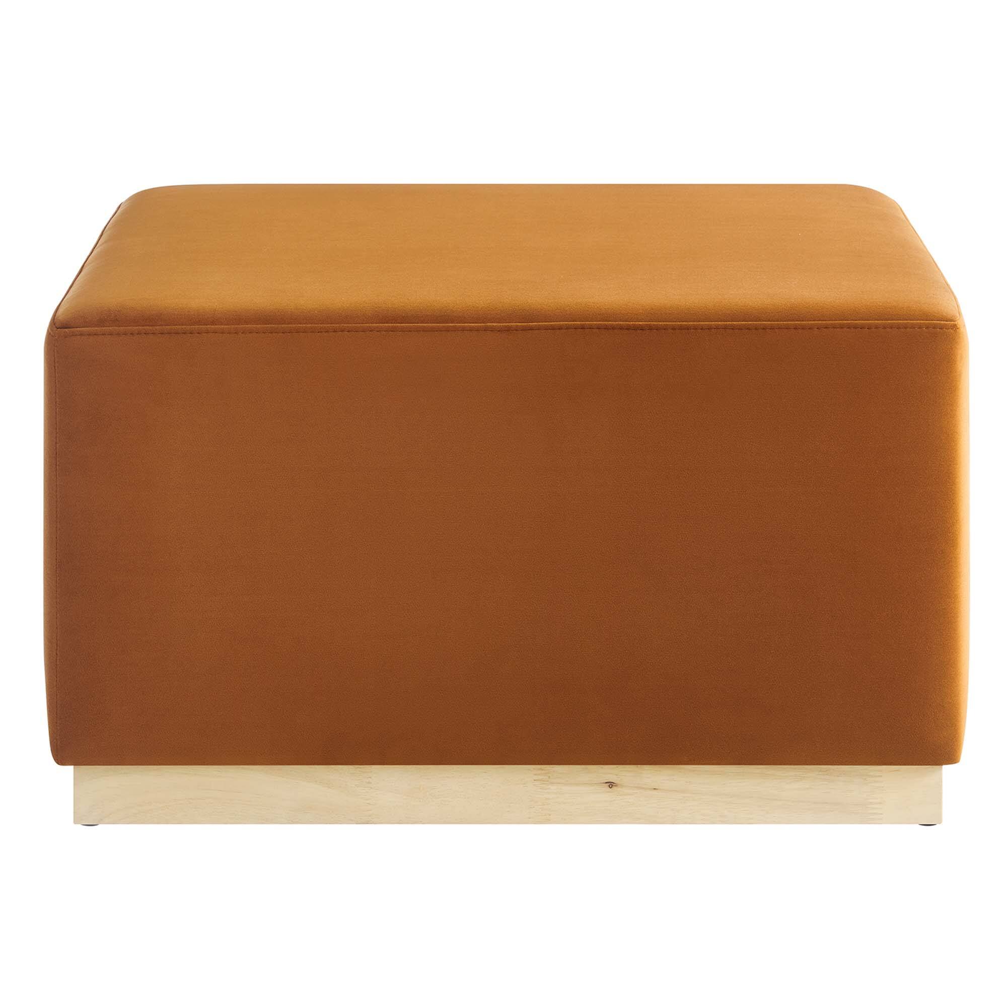 Alt View 4. Modway - Tilden Large 28" Square Performance Velvet Upholstered Ottoman by Modway - Rust Natural.