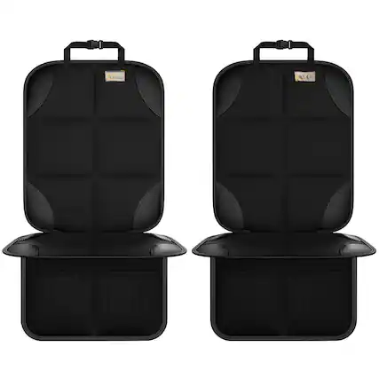 Front. VEGA AUTOMOTIVE - Car Seat Protector Large Auto For Seats With Thickest Padding And Non slip Backing Mesh Pockets Suv Sedan - Black&Red Front.