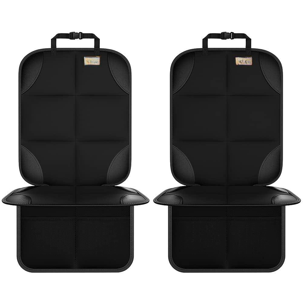 Front. VEGA AUTOMOTIVE - Car Seat Protector Large Auto For Seats With Thickest Padding And Non slip Backing Mesh Pockets Suv Sedan - Black&Red Front.