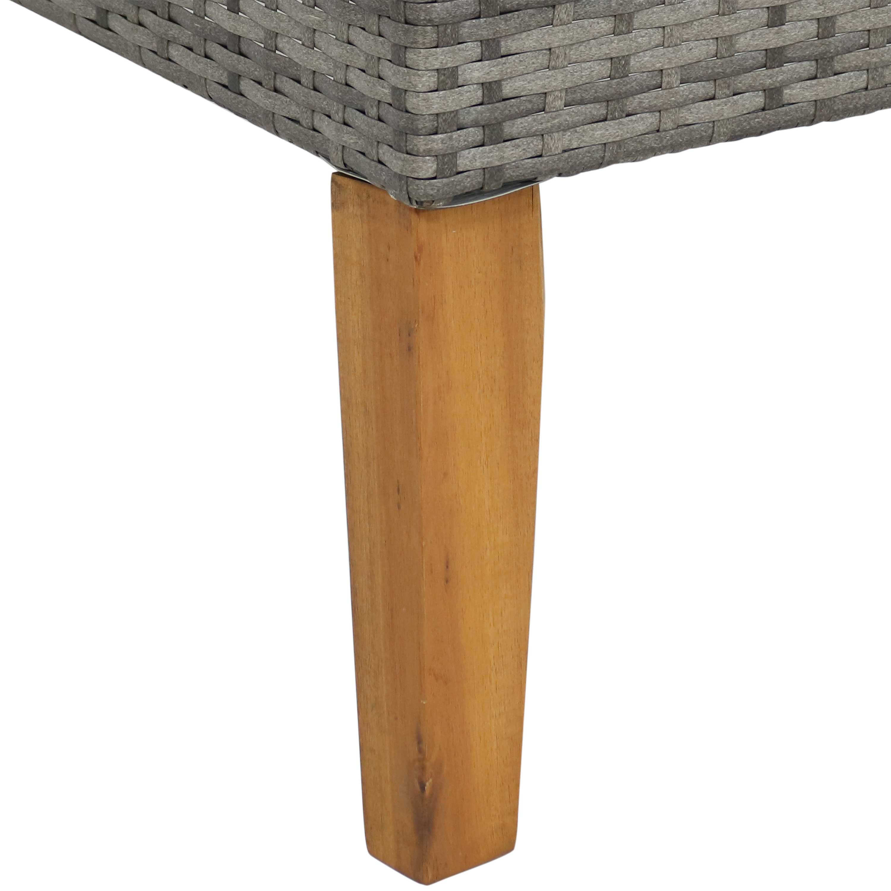 Alt View 5. Sunnydaze - Clifdon Rattan and Acacia 4-Piece Patio Conversation Set - Grey.