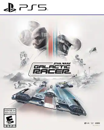 PS5
STAR WARS GALACTIC RACER
EVERYONE 10+ ENFANTS et ADULTES 10+ ESRB
FUSE SECRET TICASFIU MODE
CONCENTION - E10+ (Everyone 10+)