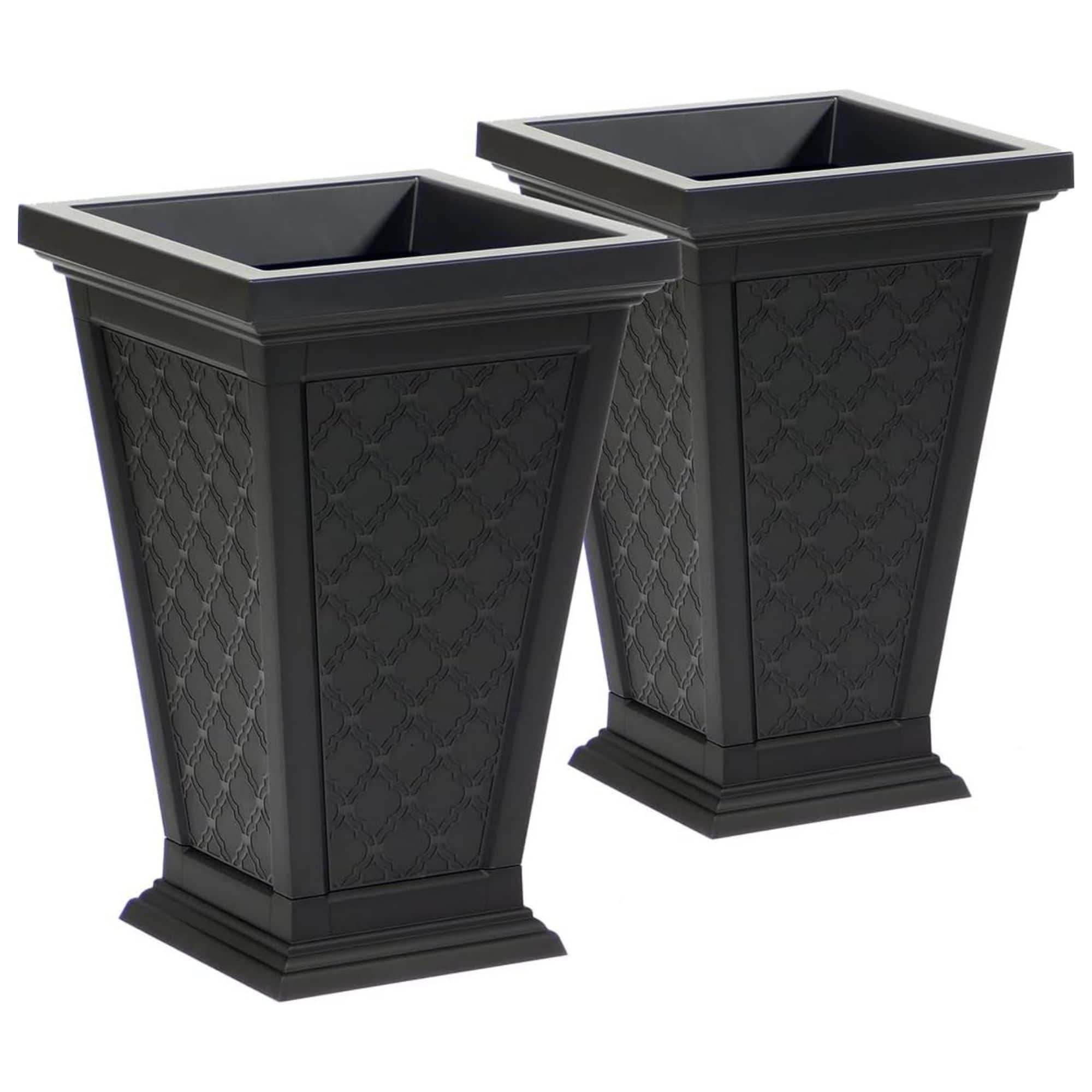 FCMP Outdoor - Modemmo Self-Watering Planter, Casablanca Pattern, Black, Set of 2 price history on PriceWatchPro