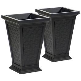 FCMP Outdoor - Modemmo Self-Watering Planter, Casablanca Pattern, Black, Set of 2