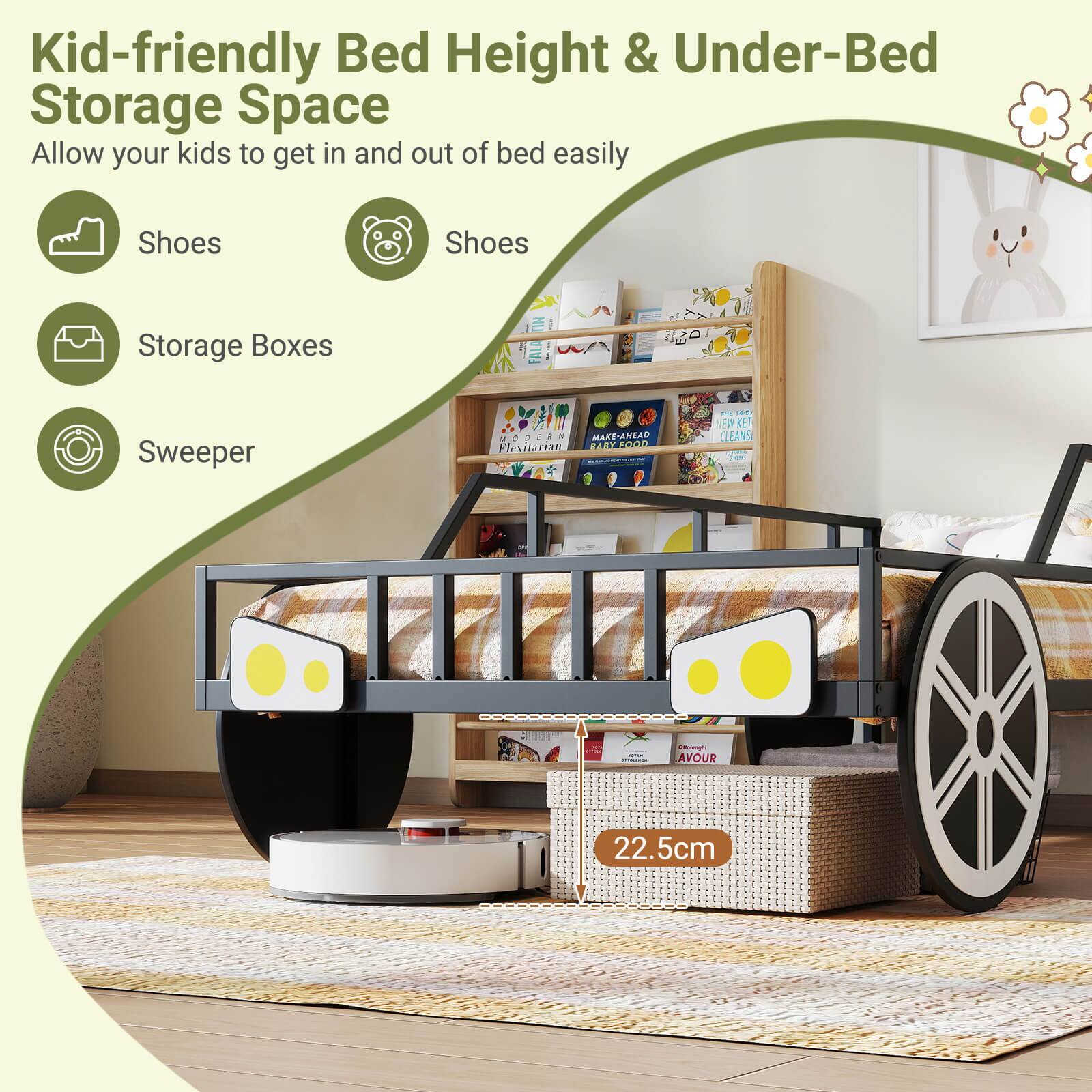 Kid-friendly Bed Height & Under-Bed Storage Space Allow your kids to get in and out of bed easily Shoes Shoes Storage Boxes Sweeper U.O WODKAN Flevitarian WARE E-AHAD ATT mOOD I -  NEW GET CLEANS - AVOUR 22.5cm