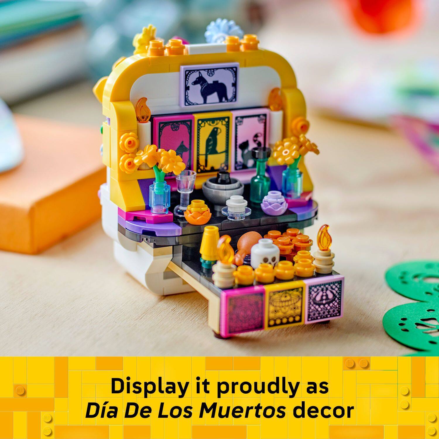 Display it proudly as Día De Los Muertos decor