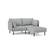Front. Burrow - Modern Field 2-Seat Sofa with Attachable Ottoman - Fog.