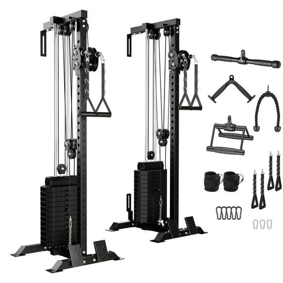 8 Stack Cable Machine Mikolo Cable Crossover Machine, Wall Mount Cable Station with 200LBS ...