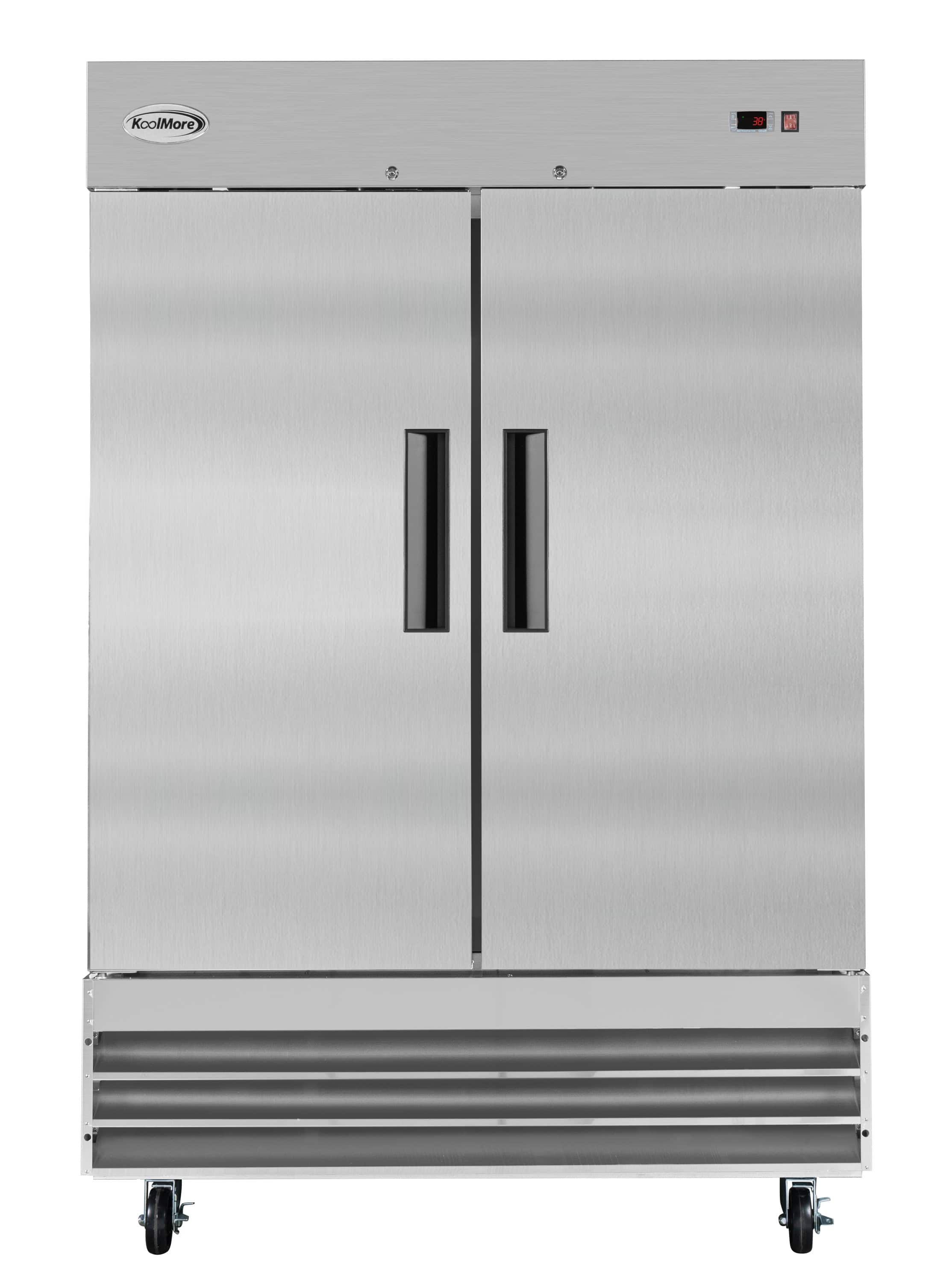 Front. Koolmore - 54 in. Commercial Stainless Steel Two-Door Reach-In Freezer 47 cu ft. RIF-2D-SS - Stainless steel.