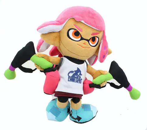 Front. Nintendo - Nintendo Splatoon 9-Inch Plush - Inkling Girl Neon Pink.