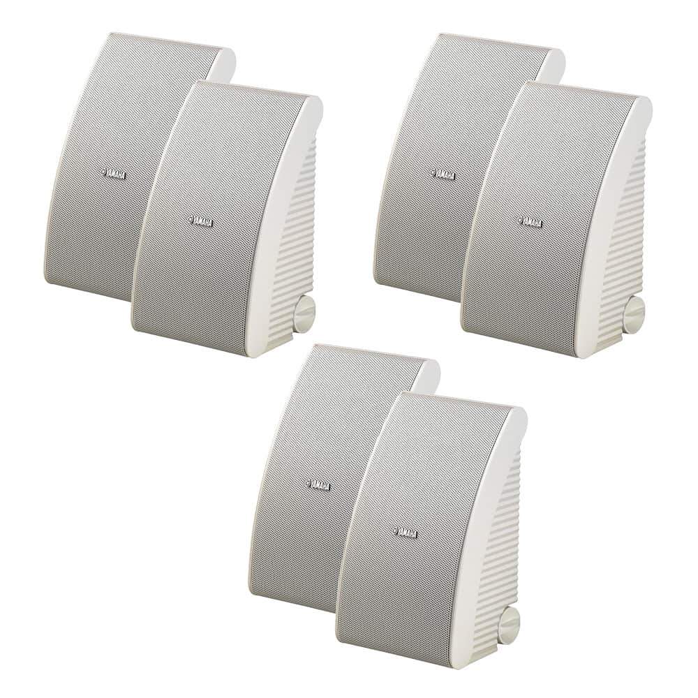 Yamaha - NS-AW592 All-Weather Outdoor Speakers Bundle - 6 Pack - White