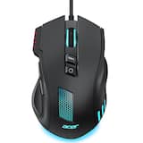 Acer - Wired Gaming Mouse, 12,800 DPI Optical Sensor RGB Ergonomic Mouse with 8 Programmable Buttons, 12 Backlit Modes - Wired - Black
