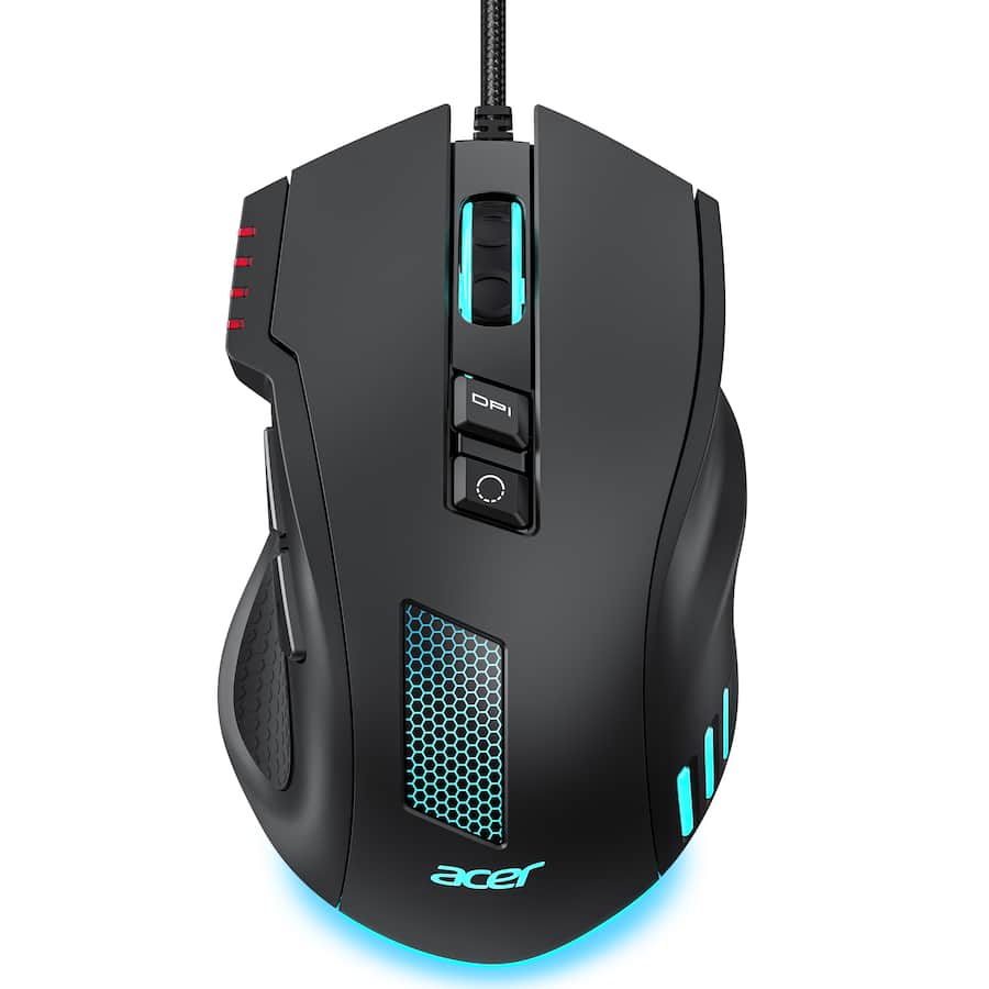 Acer Wired Gaming Mouse, 12,800 DPI Optical Sensor RGB Ergonomic Mouse ...