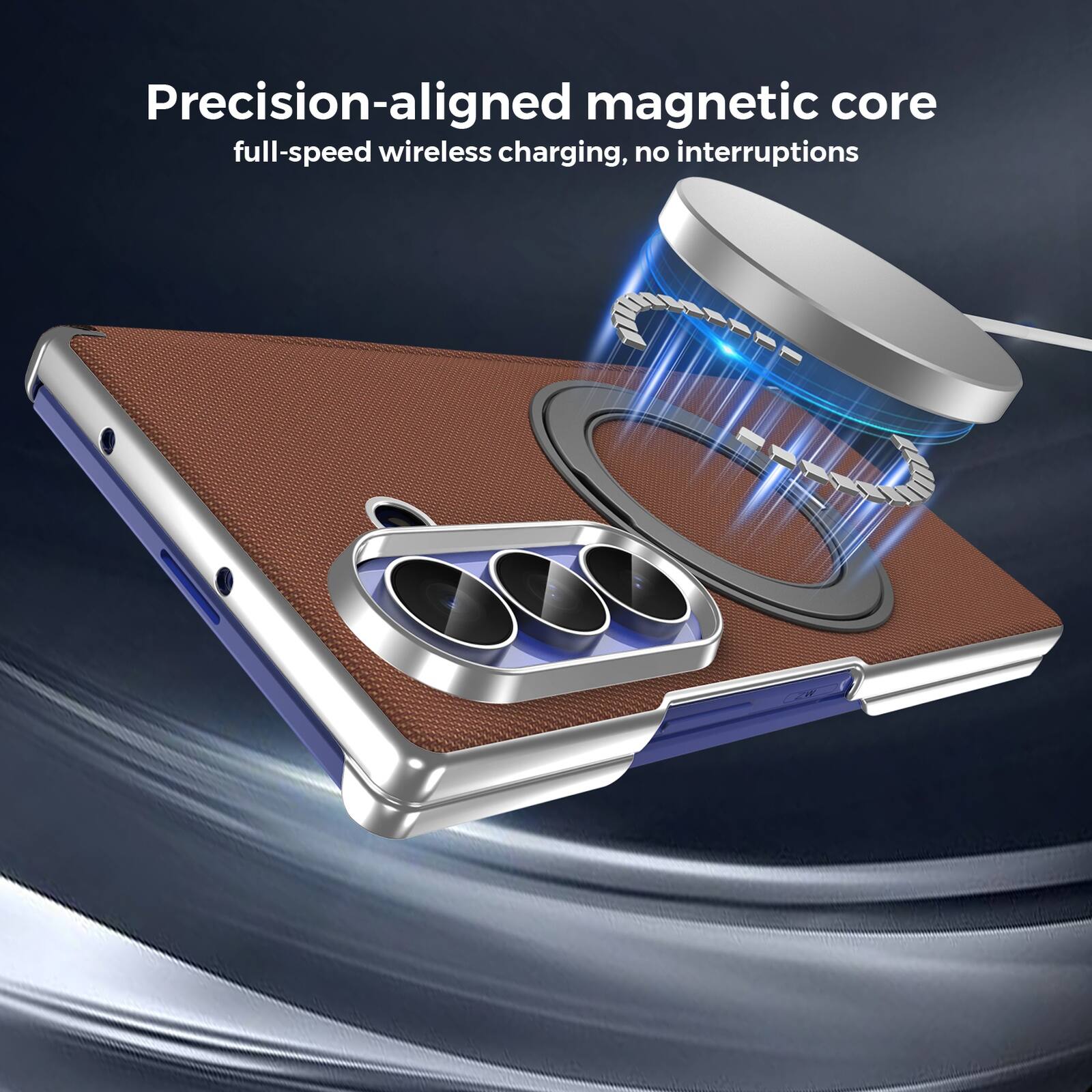 Precision-aligned magnetic core full-speed wireless charging, no interruptions