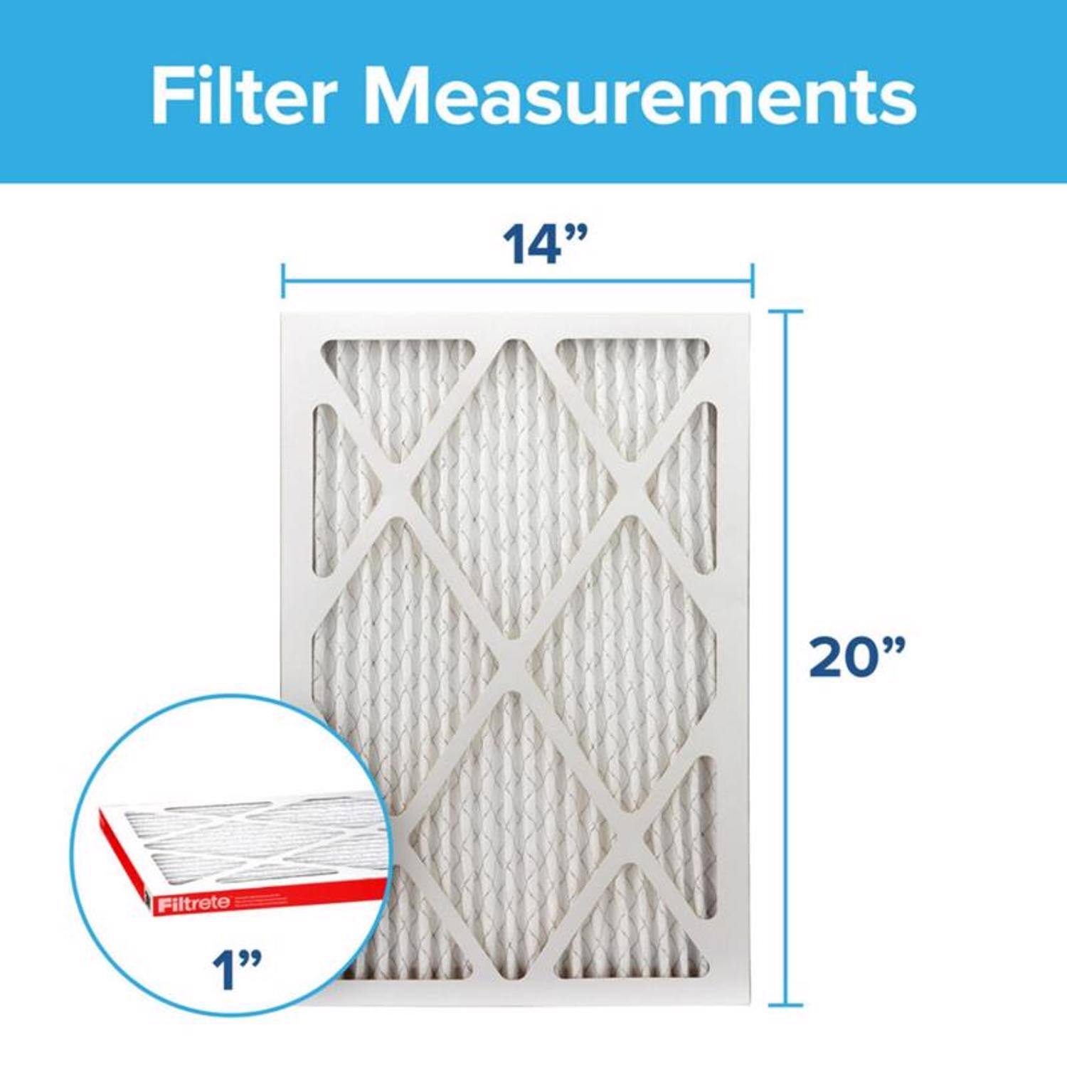 Filter Measurements  
14" x 20" x 1"  
Filtrete