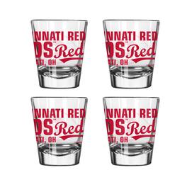 Logo Brands - Cincinnati Reds 4-Pack 2oz. Shot Glass Set - Multicolor