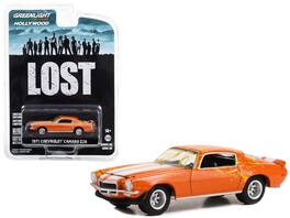 Greenlight - 1971 Chevrolet Camaro Z/28 Orange White Stripes Dirty Version Lost TV Series Hollywood Series Release 38 1/64 Diecast - Orange With White Stripes