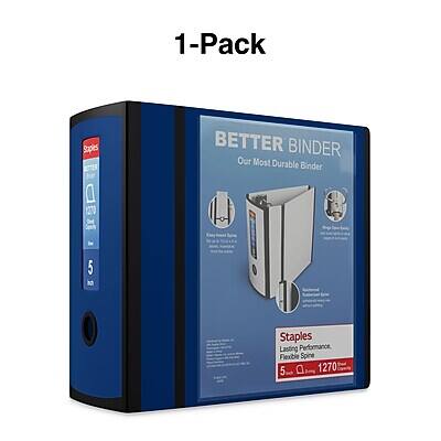 1-Pack  
BETTER BINDER  
Our Most Durable Binder  

5"  
Staples  
Lasting Performance  
Flexible Spine  

1270