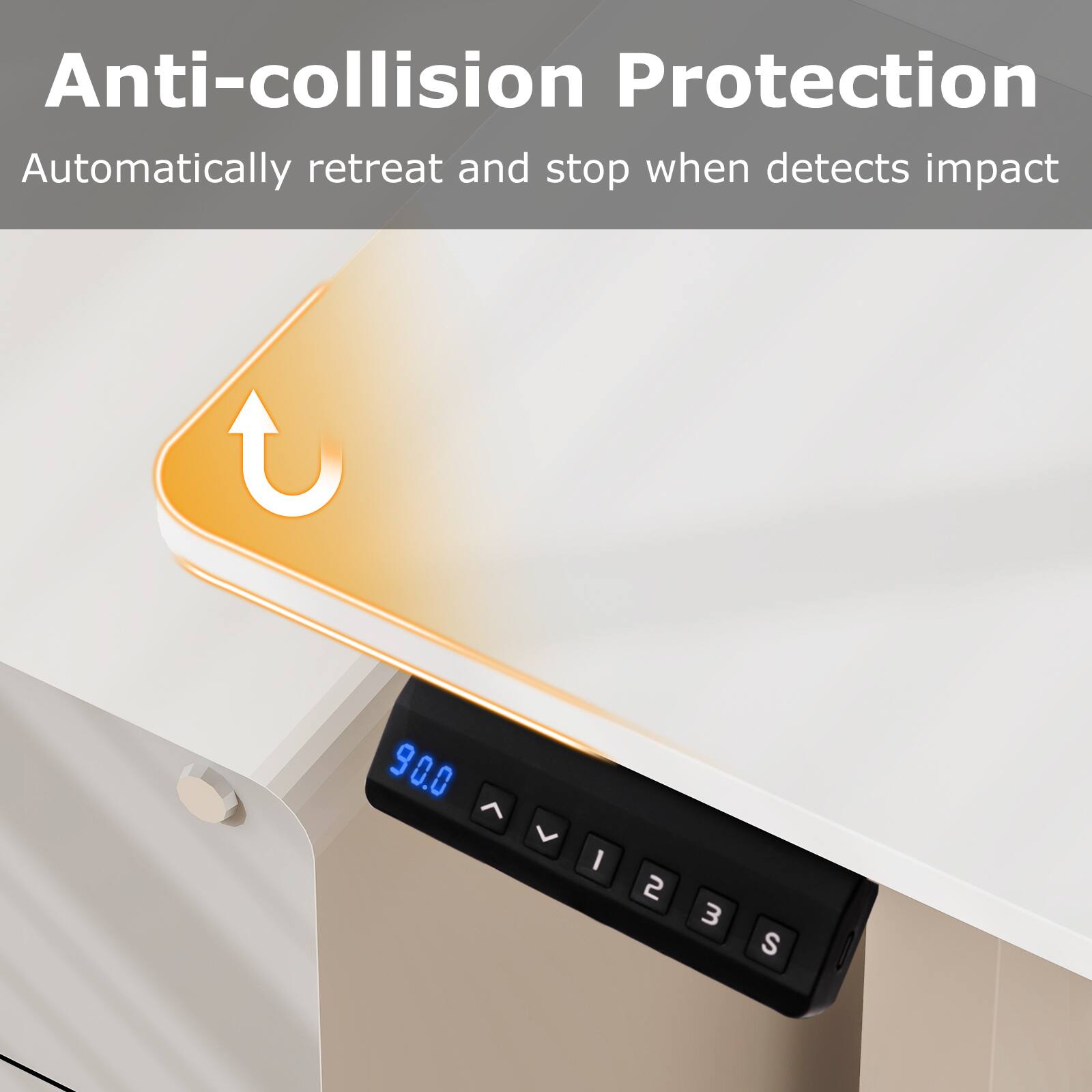 Anti-collision Protection Automatically retreat and stop when detects impact 90.0 I 2 3 S