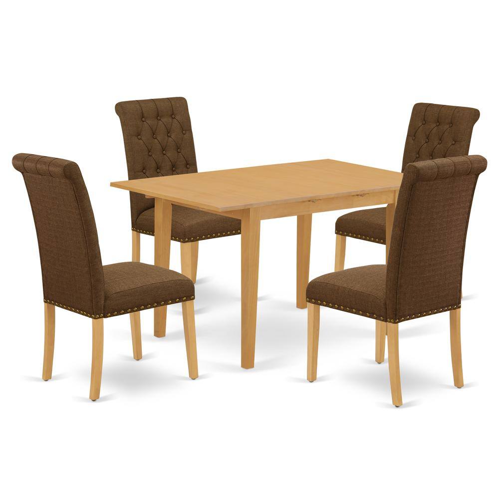 Back. East West Furniture - Dining Room Set Oak - Brown.