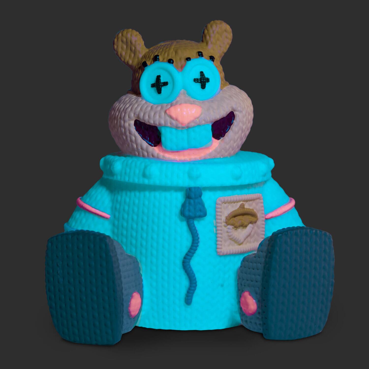 Alt View 4. Handmade by Robots - SpongeBob SquarePants - Sandy Cheeks Glow in the Dark Limited Edition Vinyl Figure   - COLLECTIBLES - Multicolor.