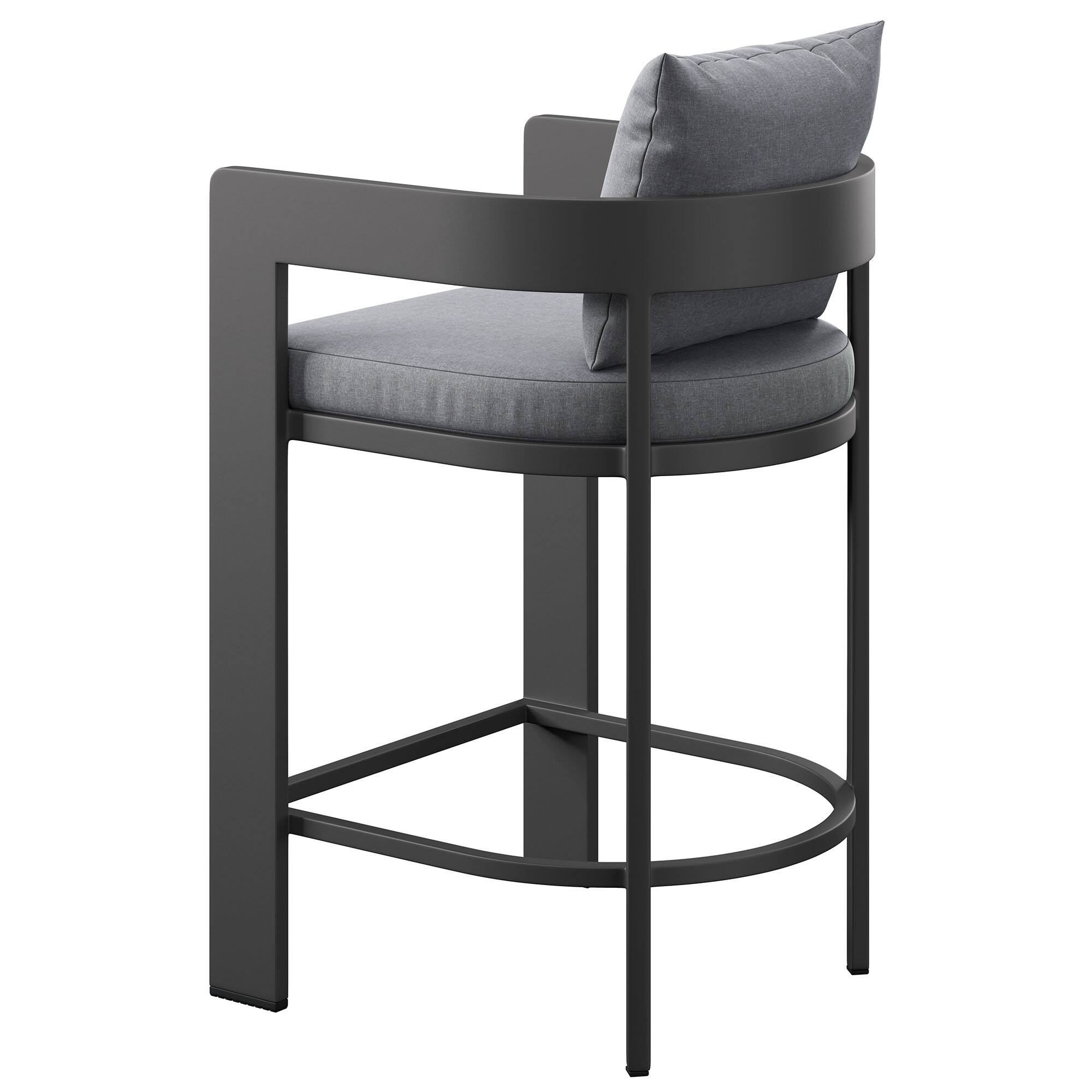 Alt View 3. Modway - Tahoe Outdoor Patio Aluminum Counter Stool by Modway - Gray.