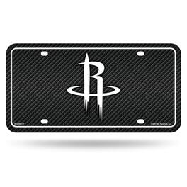 Rico Industries - Houston Rockets NBA Carbon Fiber Design 12x6 Metal License Plate Auto Tag - Multi