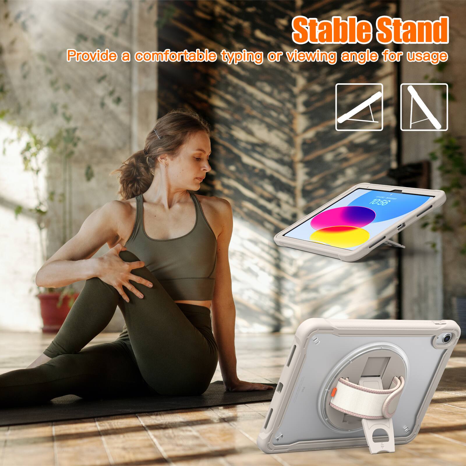 Stable Stand  
Provide a comfortable typing or viewing angle for usage