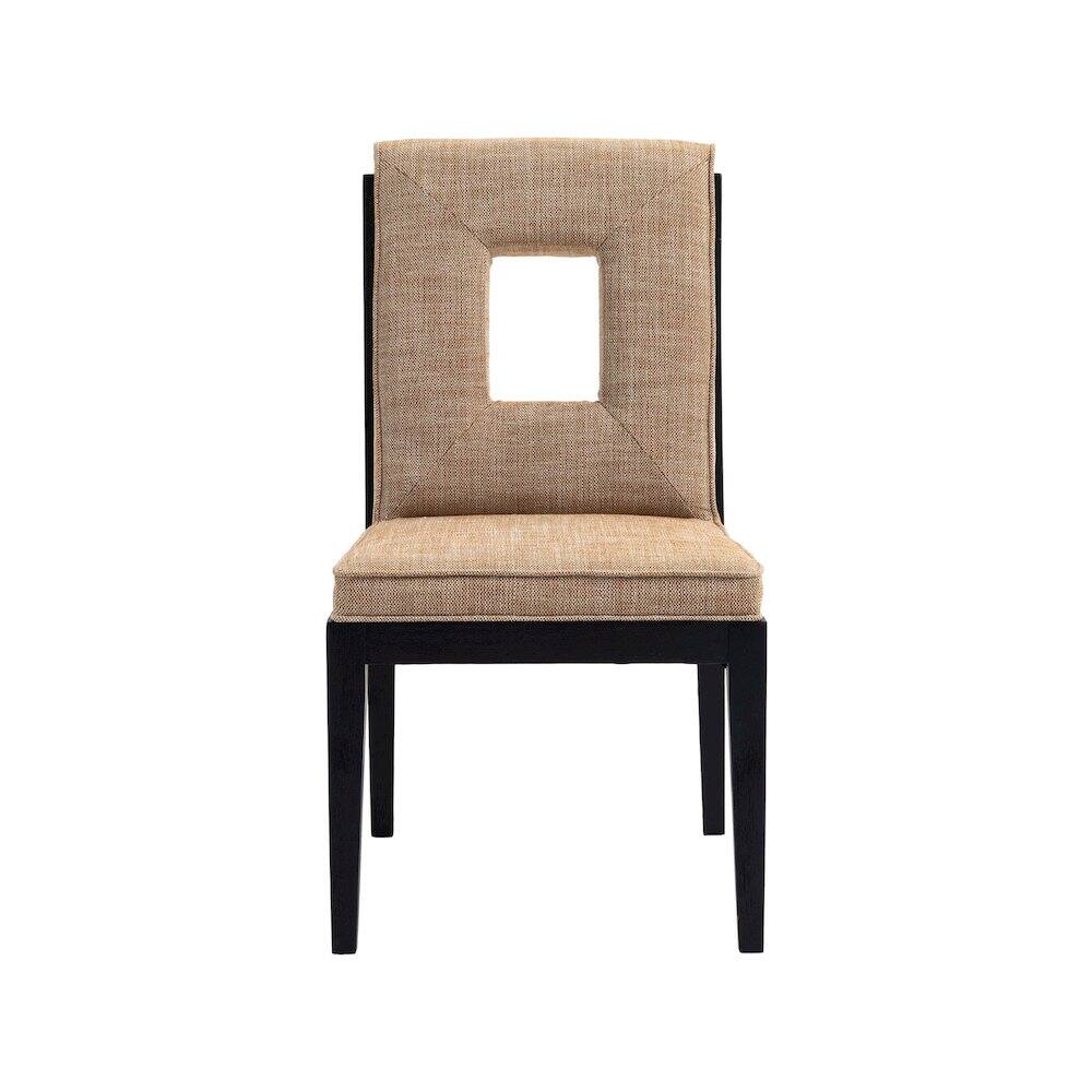 Alt View 2. Meridian Furniture - Gwendolyn Cognac Linen Textured Fabric Dining Side Chair, Set of 2 - Brown.
