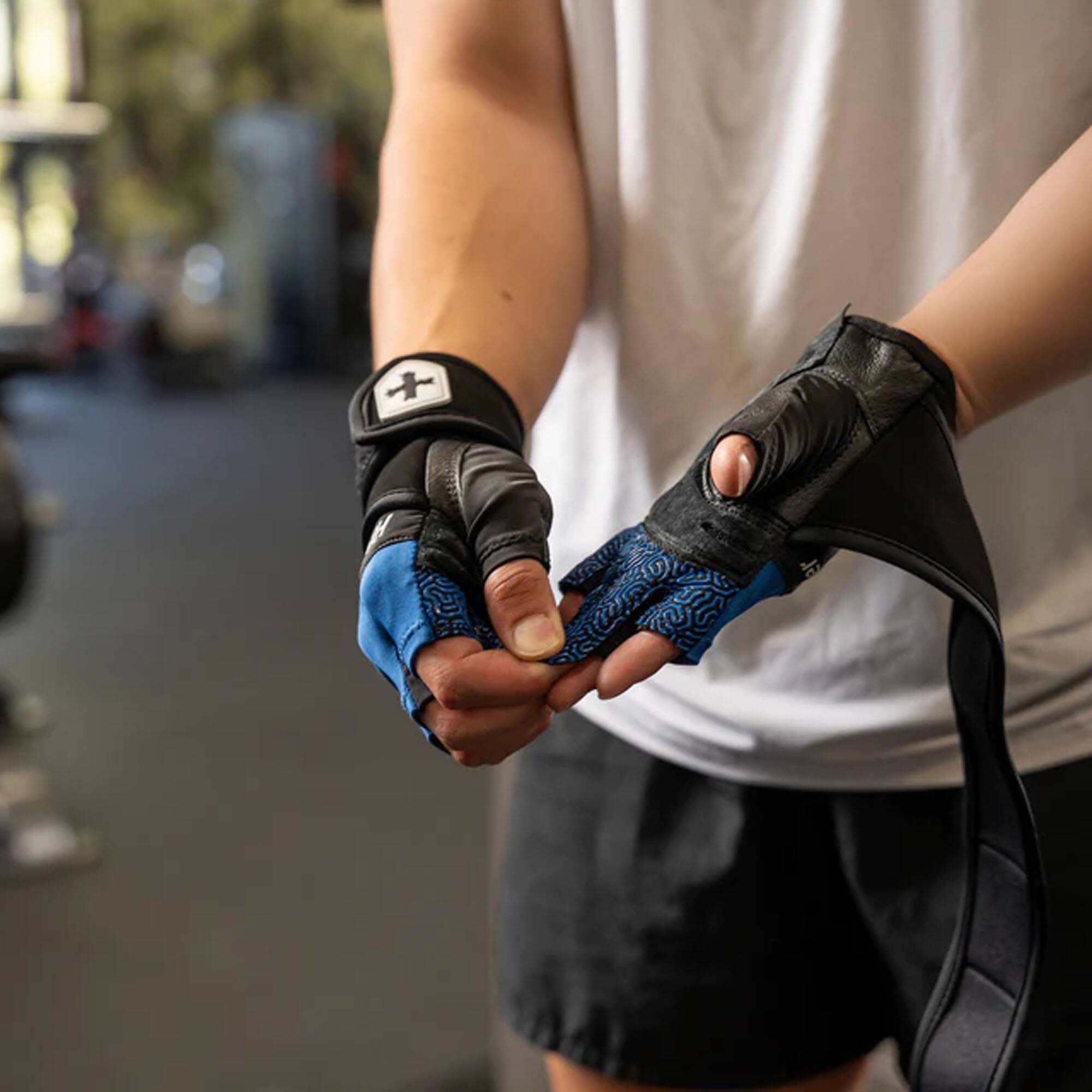 Alt View 1. Harbinger - Harbinger Men's Training Grip Wrist Wrap Gloves 3.0 - Blue - Medium - Blue.