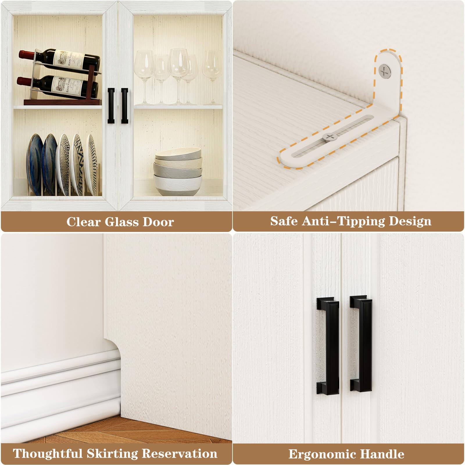 1 X Clear Glass Door Safe Anti-Tipping Design Thoughtful Skirting Reservation Ergonomic Handle

- Clear Glass Door
- Safe Anti-Tipping Design
- Thoughtful Skirting Reservation
- Ergonomic Handle