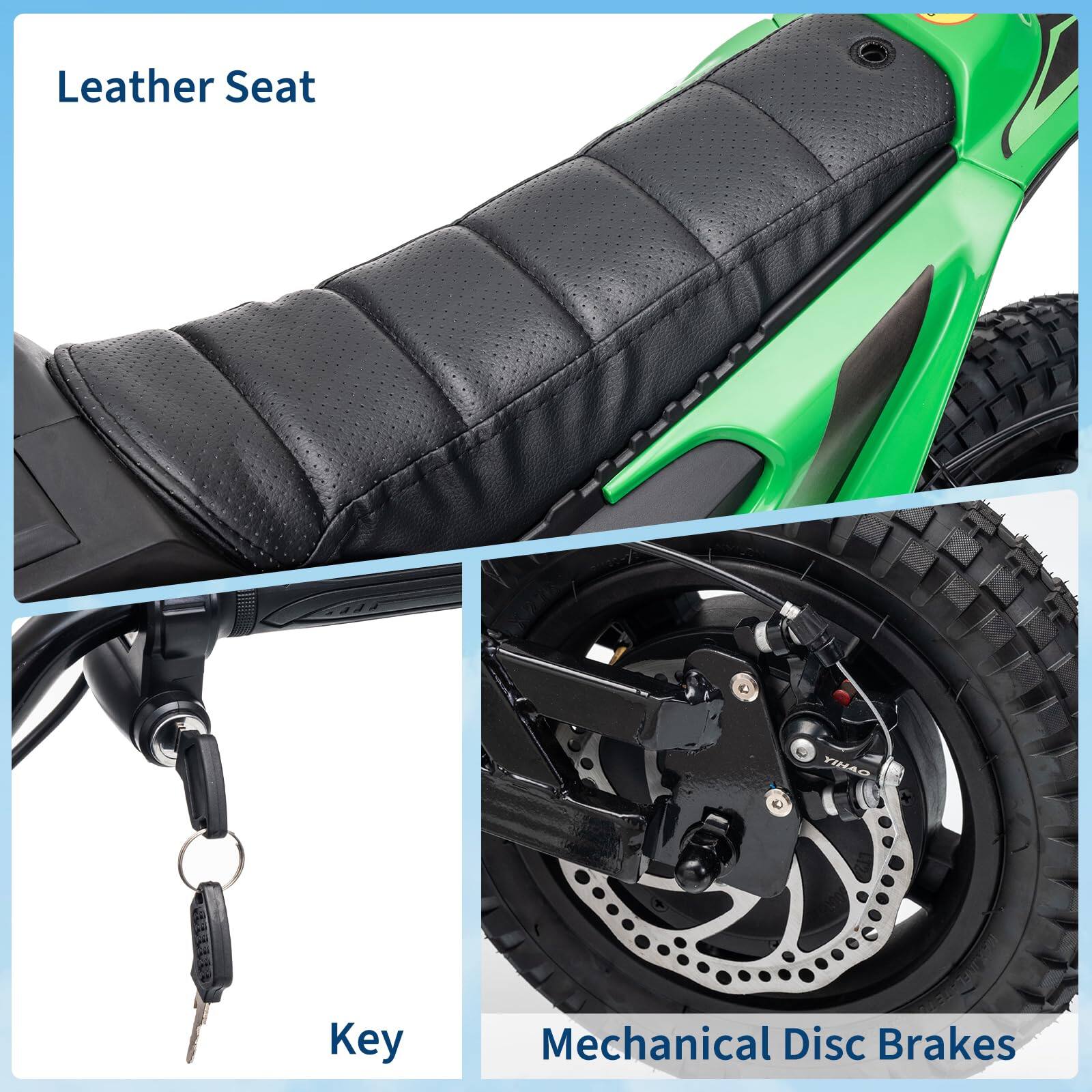 Leather Seat  
Key  
Mechanical Disc Brakes