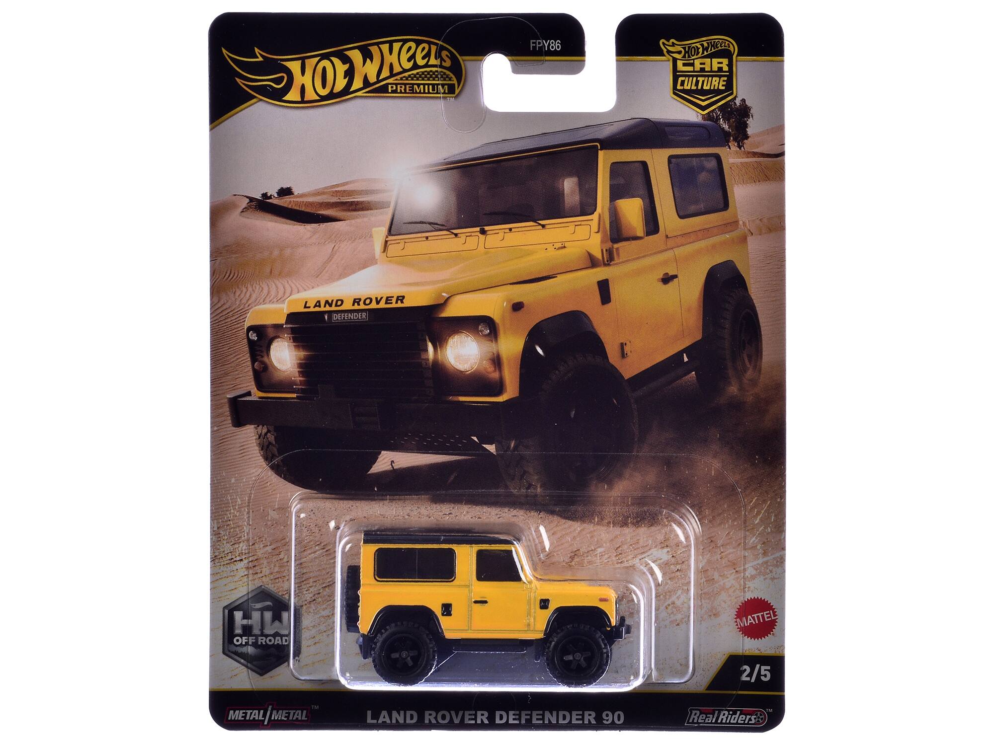Hot Wheels Premium FPY86 Hot Wheels Car Culture Land Rover Defender HW Off Road EMATTEL 2/5 1M Metal/Metal Metal Land Rover Defender 90 - Riders