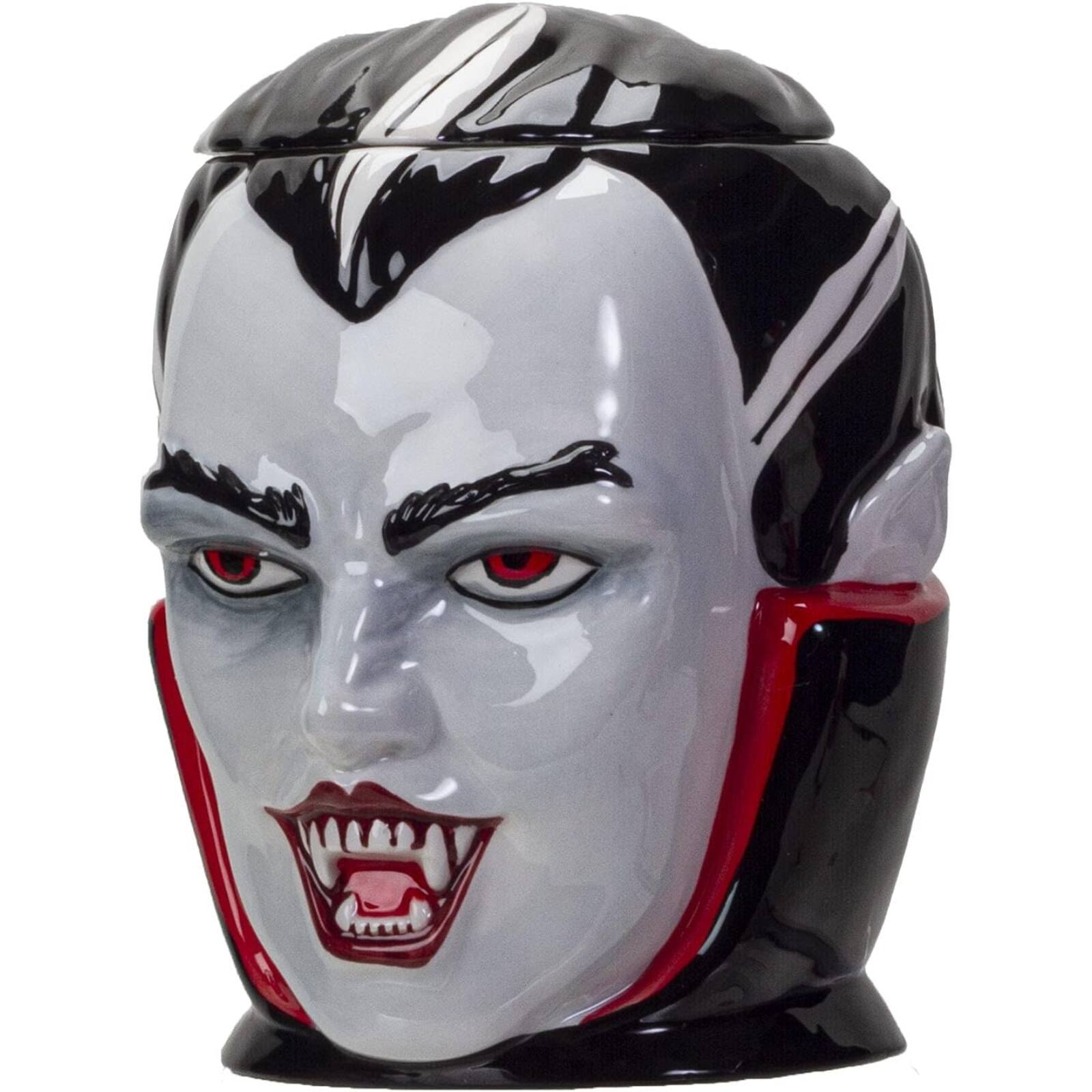 Left. Pacific Trading - Vampire Ceramic Cookie Jar 8 Inch - Multicolor.