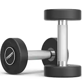 HARISON - Premium TPU Round Dumbbells for Home Gym Strength Training, Non‑Slip Handle, Multiple Weights, Pair/Single - Black