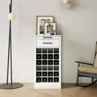 LOVMOR Metal Pantry Storage Cabinet with Freestanding Cupboard and Retractable Doors - White - Front_Zoom