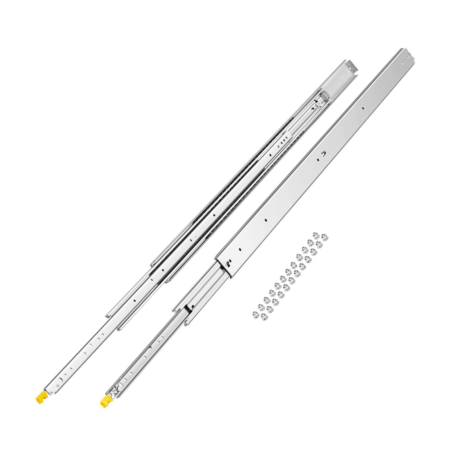 Alt View 5. VEVOR - 1 Pair Full Extension Drawer Slides 18 20 22 28 30 32 36 38 40 44 48 52 56 60 in, 500 lbs Load Capacity Locking Drawer - Silver.