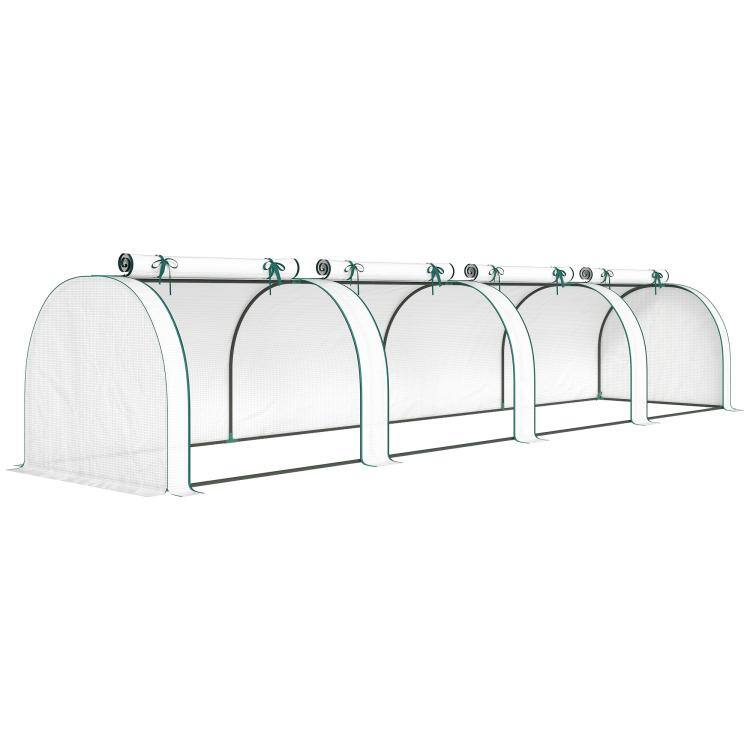Alt View 10. PULUZ - Mini Greenhouse, Portable Greenhouse with 4 Roll-Up Doors, PE Cover - White.