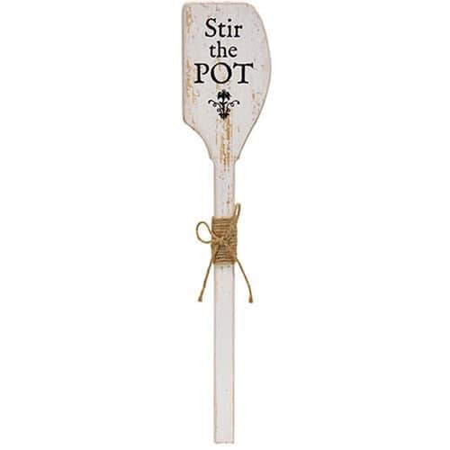 BreeBe - *Stir the Pot Distressed Wooden Decorative Spatula - Multi