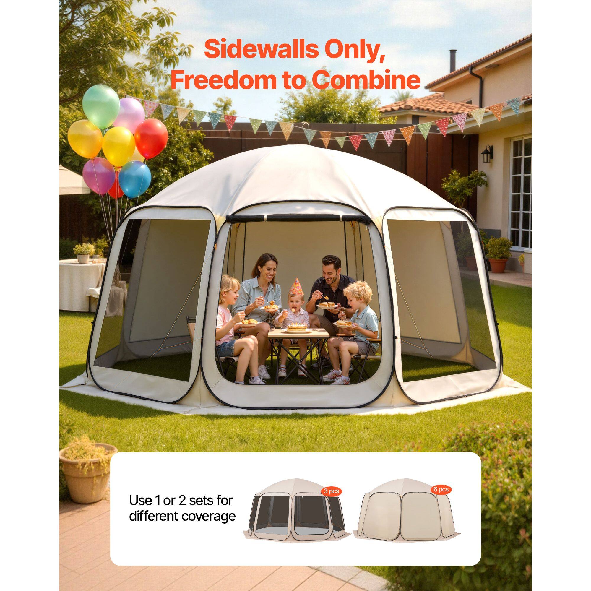 Sidewalls Only, Freedom to Combine  
Use 1 or 2 sets for different coverage  
3 pcs  
6 pcs