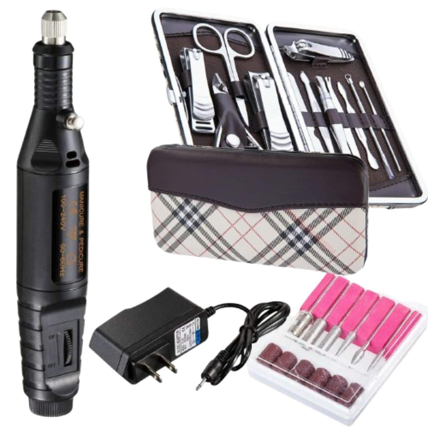 Home Collection - Professional Electric Nail File Drill Manicure & Pedicure Machine with Clippers Set